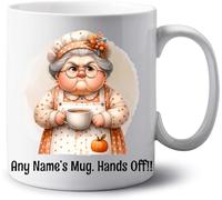 GOPERSONALISED Grumpy Granny Hands Off My Mug Personalised Jumbo 20oz Mug Extra Large Tea Coffee Big Mug Funny Sarcasm Custom Name Cup Work Gifts (Design 6)
