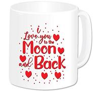 GOPERSONALISED I Love You to The Moon and Back - Valentines Day Gifts I Love You Mug for Him and Her - Personalised Couples Gifts Idea for Husband Wife Engagement Wedding Anniversary