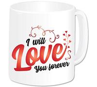 GOPERSONALISED I Will Love You Forever - Valentines Day Gifts I Love You Mug for Him and Her - Personalised Couples Gifts Husband Wife Engagement Wedding Anniversary Christmas
