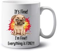 GOPERSONALISED It's Fine Cat Dog Personalised Jumbo 20oz Extra Large Tea Coffee Big Mug Funny Sarcasm Custom Name Work Gifts (Dog)