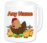 GOPERSONALISED Personalised Gifts - Animal Hen Chicks Chicken Mug Cup with Name - Novelty Birthday Christmas Happy Mother's Day Gifts for Adult Children