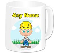 GOPERSONALISED Personalised Gifts for Men - Architect Engineer Builder Mug Ceramic Cup - Novelty Present Building Construction Road Site Worker Dad Husband Uncle Grandad (Blonde Male)