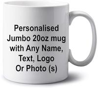 GOPERSONALISED Personalised Jumbo 20oz Mug Extra Large Tea Coffee Big Mug Custom Name Cup for Men Women Novelty Birthday Christmas Work Gifts Photo Mug