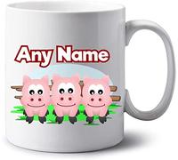 GOPERSONALISED Personalised Jumbo 20oz Mug - Farm Animal Mug Extra Large Coffee Tea Cup with Name - Novelty Birthday Christmas Gifts for Women Men (Three Little Pigs)