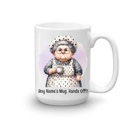GOPERSONALISED Personalised Large 15oz Mug Extra Large Tea Coffee Big Mug Grumpy Granny Hands Off My Mug Funny Sarcasm Custom Name Cup Nana Grandmother Work Gifts (Design 9)