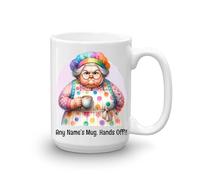 GOPERSONALISED Personalised Large 15oz Mug Extra Large Tea Coffee Big Mug Grumpy Granny Hands Off My Mug Funny Sarcasm Custom Name Cup Nana Grandmother Work Gifts (Design 7)