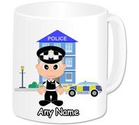GOPERSONALISED Police Gifts - Personalised Police Mug - Ceramic Cup Policeman Graduation Retirement Passing Out Police Officer Gifts for Men (Grey Hair)