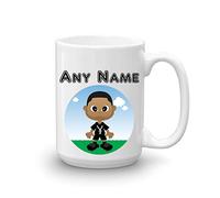 GOPERSONALISED Referee Gifts for Men - Personalised Large 15oz Coach Referee Mug Cup with Name - Male Refereeing Gifts Sports Rugby Football Team Assistant Dad Son Friend (Black Male)