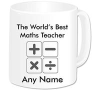GOPERSONALISED Teacher Gifts - Personalised Maths Teacher Mug Coffee Tea Cup - Thank You Teacher Gifts, Teacher Appreciation, Birthday Christmas Retirement End of School Gifts for Teacher Professor
