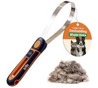 GoPets Deshedding Blade for Dogs and Cats Adjustable Professional Quality 14 Inch Comb Rake Grooming Tool for Medium and Long Coats