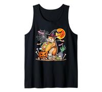 Gopher Cosplay Witch Eating Taco Halloween Horror Skulls Tank Top