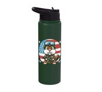 Gopher Hunting Patriotic Camouflage Gopher Stainless Steel Insulated Water Bottle