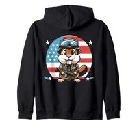 Gopher Hunting Patriotic Camouflage Gopher Zip Hoodie