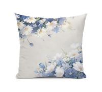 GOPIJDX Daisy Pillow Covers 14x14 Inch, Spring Summer Colorful Floral Decorative Throw Pillows,Blue and White Flower Outdoor Decor Pillowcase Linen Square Cushion Cover Gift for Patio Couch Sofa