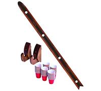 GoPong Das Shotten Ski, Rustic Wood 4 Person Drinking Ski with 50 Plastic Shot Glasses