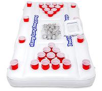 GoPong Original Pool Party Barge Floating Beer Pong Table with Cooler and Cup Holders