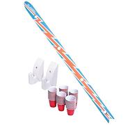 GoPong Slamski - Retro and Vintage Wood Design 4 Person Drinking Ski with 50 Plastic Shot Glasses