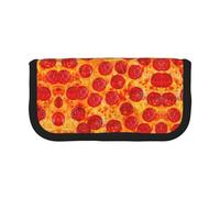 gopoo 3D Pizza Pepperoni Cute Canvas Pencil Pouch - Organized Storage for Travel & Daily Use Pencil case, Makeup Pouch