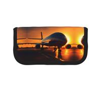 gopoo Airplane at Sunset Cute Canvas Pencil Pouch - Organized Storage for Travel & Daily Use Pencil case, Makeup Pouch