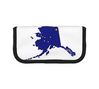 gopoo Alaska State Flag Map Cute Canvas Pencil Pouch - Organized Storage for Travel & Daily Use Pencil case, Makeup Pouch