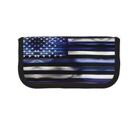gopoo American Thin Blue Line Flag Cute Canvas Pencil Pouch - Organized Storage for Travel & Daily Use Pencil case, Makeup Pouch
