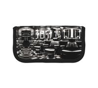 gopoo Barber Shop Monochrome Style Cute Canvas Pencil Pouch - Organized Storage for Travel & Daily Use Pencil case, Makeup Pouch