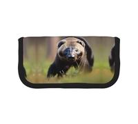 gopoo Black and White Honey Badger Cute Canvas Pencil Pouch - Organized Storage for Travel & Daily Use Pencil case, Makeup Pouch