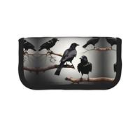 gopoo Black Crow Birds on a Branch Cute Canvas Pencil Pouch - Organized Storage for Travel & Daily Use Pencil case, Makeup Pouch