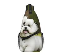 gopoo Cute Bichon Frise Dog Sling Chest Bag - Slim Sling Backpack For Men Women Lightweight Travel Shoulder Bag Crossbody Casual Daypack