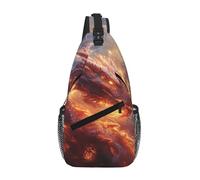 gopoo Dragon Of The Night Sling Chest Bag - Slim Sling Backpack For Men Women Lightweight Travel Shoulder Bag Crossbody Casual Daypack