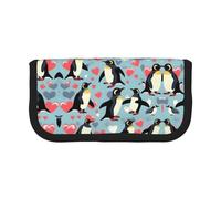gopoo I Love Penguins Cute Canvas Pencil Pouch - Organized Storage for Travel & Daily Use Pencil case, Makeup Pouch