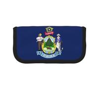 gopoo Maine State Flag Cute Canvas Pencil Pouch - Organized Storage for Travel & Daily Use Pencil case, Makeup Pouch