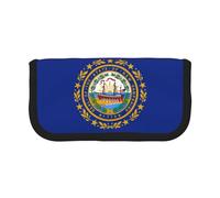 gopoo New Hampshire State Flag Cute Canvas Pencil Pouch - Organized Storage for Travel & Daily Use Pencil case, Makeup Pouch