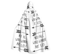 gopoo Not All Who Wander Are Lost Unisex Adult Hooded Cloak Knight Costume Tunic Cape Medieval Robe Halloween Cosplay Outfit