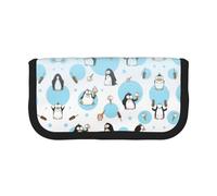 gopoo Penguin Balloon Snowflake Cute Canvas Pencil Pouch - Organized Storage for Travel & Daily Use Pencil case, Makeup Pouch
