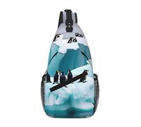 gopoo Penguins On The Iceberg Sling Chest Bag - Slim Sling Backpack For Men Women Lightweight Travel Shoulder Bag Crossbody Casual Daypack