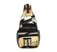 gopoo Piano Violin And Music Notes Sling Chest Bag - Slim Sling Backpack For Men Women Lightweight Travel Shoulder Bag Crossbody Casual Daypack