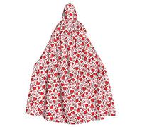 gopoo Romantic Reds Heart Unisex Adult Hooded Cloak Knight Costume Tunic Cape Medieval Robe Halloween Cosplay Outfit