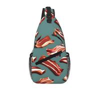 gopoo Streaky Bacon Pattern Sling Chest Bag - Slim Sling Backpack For Men Women Lightweight Travel Shoulder Bag Crossbody Casual Daypack