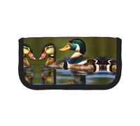 gopoo Two Mallard Ducks Cute Canvas Pencil Pouch - Organized Storage for Travel & Daily Use Pencil case, Makeup Pouch