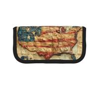 gopoo Vintage maps of The United States Cute Canvas Pencil Pouch - Organized Storage for Travel & Daily Use Pencil case, Makeup Pouch