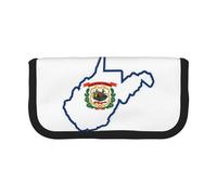 gopoo West Virginia State Flag Map Cute Canvas Pencil Pouch - Organized Storage for Travel & Daily Use Pencil case, Makeup Pouch