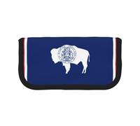 gopoo Wyoming State Flag Cute Canvas Pencil Pouch - Organized Storage for Travel & Daily Use Pencil case, Makeup Pouch