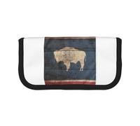 gopoo Wyoming State Flag Map Cute Canvas Pencil Pouch - Organized Storage for Travel & Daily Use Pencil case, Makeup Pouch
