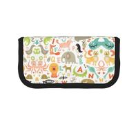 gopoo Zoo Alphabet Animal Cute Canvas Pencil Pouch - Organized Storage for Travel & Daily Use Pencil case, Makeup Pouch