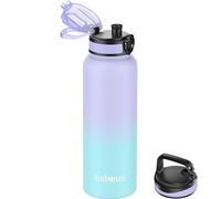 GOPPUS 1200ML/40OZ Stainless Steel Water Bottle 1.2 Litre Metal Vacuum Flask for Travel Double Walled Bottle Leakproof Coffee Flask for Outdoor Large Bottle with Wide Mouth Sport Bottles Keep Hot/Cold