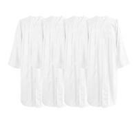 goprety 4 Pcs Choir Robes for Church Adults Baptism Robes for Water Baptism Unisex Matte Graduation Gown, White, 45