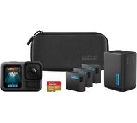GoPro HERO13 Black Extended Power Bundle - Includes Dual Battery Charger, 3 Enduro Batteries, 64GB microSD Card, Curved Adhesive Mount, and Camera Case
