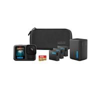 GoPro HERO13 Black Extended Power Bundle - Includes Dual Battery Charger, 3 Enduro Batteries, 64GB microSD Card, Curved Adhesive Mount, and Camera Case