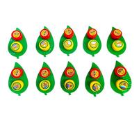 Gopuram Traditional Kumkum and Turmeric Powder Set with Decorative Leaf Holders, Pack of 10, Red and Yellow